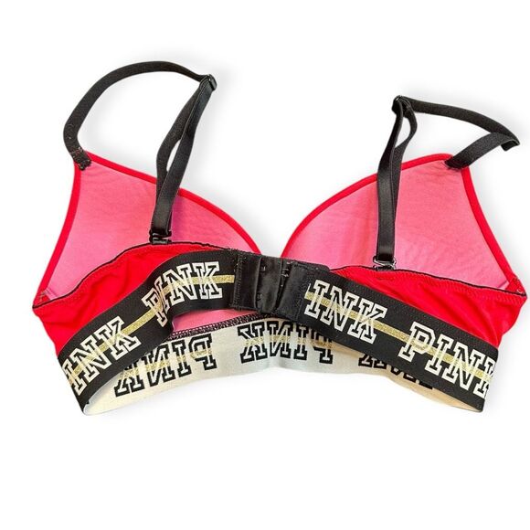 PINK VICTORIA’S SECRET Women’s Red Black Logo Band Wear Everywhere Wireless Ligh - Picture 2 of 5